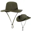 Chapeaux à larges bords Seaux imperméables Chapeau pour hommes Femmes Été Protection UV Chapeau de soleil Long large bord Boonie Caps Randonnée en plein air Casquette de pêche R230308