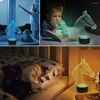 Luzes noturnas Luz de cavalo Nighdn para crianças Decoração de quarto 3D Lâmpada de cabeceira LED 16 Cores Alterando Touch Controle Remoto Toys Aniversário Choom