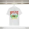 23ss projektanci T shirt lato europa RHUDE Polo amerykańskie gwiazdy moda męskie koszulki gwiazda satynowa bawełniana koszulka na co dzień kobiety mężczyźni koszulki czarny biały M-3XL T-shirt
