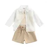 Ensembles de vêtements 4 couleurs mode petit enfant filles vêtements bouton à manches longues manteau résistant au soleil débardeurs tricotés shorts élastiques tenues de plage