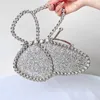 Wholesale Handle Silver Shining Crystal Rhinestones Evening Clutch Bag Purses and Handbag Luxury Designer Shoulder Bag Purse Party Bags 230308