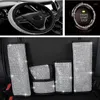 Coprivolanti Set da 7 pezzi Copri collare del cambio per auto in cristallo di diamante Strass glitter Accessori interni per freno a mano con cambio automatico