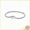 925 Argent Fit Pandora Collier Pendentif coeur femmes mode bijoux Moments Étudié Chaîne Bracelet Nouveau