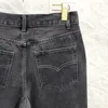 23SS Pantaloni da uomo in denim lavato patchwork con cerniera USA Jeans vintage Pantaloni da strada a zampa d'elefante292r