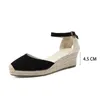 Sandals Nice Top Wedges Genuine Open Solid Sapato Feminino Women's Elastic Espadrilles Wedge Flatform Casual Sandal