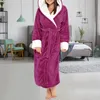 Women's Sleepwear Thicken Warm Couple Style Flannel Robe Winter Long Sleeve Bathrobe Sexy Hooded Women Men Nightgown Lounge Home Clothes