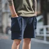 Mäns shorts Maden Navy P44 Lastjoggare Män Loose Work Cotton Större Pocket Tactical Short Pants Casual Overalls Man Clothing 230307