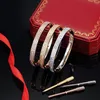 -Ti-er Love Bangle Gold Silver Titanium Steel Rings Bracelet 16 19 21 Size with Gift Box DU-P-E8148695