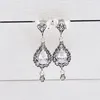 Sparkling Teardrop Pendant Stud Earring 925 Sterling Silver for Pandora Women Wedding designer Jewelry Girlfriend Gift CZ Diamond Earrings with Original Box