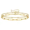 Bracelets porte-bonheur 2023 Simple tempérament dame trombone chaîne de cuivre à la main Double couche Bracelet tendance tout match en gros