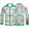 Casablanca Herren-Lässiges Langarmhemd aus Baumwolle, lockeres, lässiges T-Shirt für Damen und Herren, T-Shirt in Übergröße, Athleisure