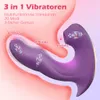 Vibrators 3 in 1 clitoral zuigen vibrator vrouwelijk voor vrouwen clit clitoris sukkel tong likken dildo volwassenen goederen seks speelgoed 230307