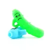 Colorful Silicone Cucumber Banana Style Pipes Herb Tobacco Oil Rigs Metal Hole Filter Bowl Portable Finger Handpipes Smoking Cigarette Hand Holder Tube