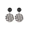 Stud Earrings Bohemian Retro Button Ethnic Style Braided Round Women's Jewelry Gift
