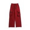 Men's Pants Harajuku Leg MenWomen Zip Oversize Pockets Trousers High Street Style Sweatpants Unisex Y2K Streetwear Fashion 230307