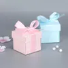 Geschenkverpackung 10pcs kreativer Farbkasten Candy Box Einfacher Kuchen Keks Hochzeit Babyparty Geschenke Kraftpapierbeutel Valentinstag