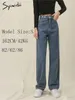 Women's Jeans Syiwidii High Waisted Jeans For Women Denim Joggers Pants Mom Trousers Lace Up Button Full Length Straight Fashion Gray 230308