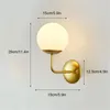 Wall Lamp Gold Sconce Lighting Black Bathroom Light Fixture Modern Indoor Bedroom Lights With Matte Globe Glass Shades