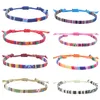 Braceletes de tecido trançado para mulheres masculinas boho surf moda de pulso legal pulseira colorida cordão de pulso ajustável presentes de aniversário favores