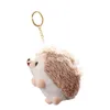 Keychains Keychain Hedgehog Animal Plush Gevulde Pom Fur Ball Key Bag Nieuwheid Grappige rugzak handbagornament hangende hangring