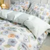 Bedding sets Cute Strawberry Flower Korean Bedding Set Twin Full Queen Size Four-piece Cotton Fitted Bedding Sheet Pillowcase Duvet Cover Set 230308