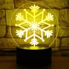 Veilleuses Décoration De Noël 3D Lumière Acrylique Led Lampe De Table Coloré Flocon De Neige Veilleuse Cadeaux 2023 Année Maison