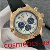 9 Couleur Hommes Montre Cadran Bleu Japon Super Quartz Chronographe 45mm Avenger Hurricane SEA Bracelet En Cuir 1884 Montres Boîtier En Acier Or Jaune