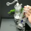 Caneton classique Séparateur à deux étages Filtration muette en verre Bouteille de tabac à eau Grand tuyau de brûleur à mazout en verre Pyrex Plates-formes pétrolières épaisses verre wat