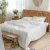 Bedding Sets Pure Linen Set Single Double Bed Home Duvet Cover Skin Friendly Fabric Solid Color King Size Quilt