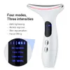 Ansiktsvårdsapparater Nacke ansiktsmassor Anti Wrinkle Lifting 3 färger LED PON THERAPY Hud Draw Minska Double Chaint Beauty Device Skin Care 230308