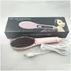 Hair Straighteners Straightener Brush Straight Styling Tool Nasv Beautif Star Flat Iron Electronic Comb Drop Delivery Products Care Dhzdc