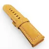 Bracelet de montre en cuir de veau nubuck marron jaune 24 mm - 22 mm pour montre PAM PAM 111 Wirst