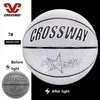 Bolas de baloncesto reflectante holográfica, resistente al desgaste, luz nocturna luminosa que brilla con pasador de bolsa 230307