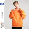 Mäns hoodies solid färg varm förtjockad sammet modemärke lösa överdimensionerade sweatshirt kvinnor män crewneck