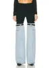 Women's Pants s Eshin Design Sense Splicing Jeans Spring 2023 High Waist Straight Wide Leg Fashion Personality Chic Female TH1098 230308