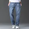 Heren jeans klassieke stijl mannen merk jeans zakelijk casual stretch slanke denim broek licht blauwe zwarte broek mannelijke mannen jeans 230308