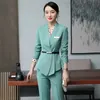 Two Piece Dress Professional Skirt Suit's Elegant Fashion el Front Desk Formal Wear Office Ladies Work Clothes Blazer Sets Femenino 230307