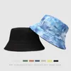 Chapeaux à larges bords Tie Dye Flat Top Pliable Shade Femmes Chapeau de pêcheur Protection solaire Printemps Automne Double face Bassin Cap Chapeau de pêche R230308