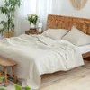 Bedding Sets Pure Linen Set Single Double Bed Home Duvet Cover Skin Friendly Fabric Solid Color King Size Quilt