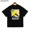 Designer Rhude T Shirts unisex t shirts zware gewicht big tall man t shirt bloemen print vintage oversized tee vrouwen mannen korte mouwen