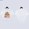 2023 Marca de camisetas de moda masculina e feminina Rhude S Summer Novo manga curta Casta de animais personalizada Casal de casal solto