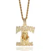 Bijoux Hip Hop glacé DEATHROW, pendentif en or rempli de Zircon CZ, collier scintillant avec chaîne rappeur DJ, accessoires cadeau
