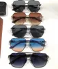 Marken-Designer-Quadrat-Sonnenbrille für Männer und Frauen, graue Gläser, Polygon-Brille, Anti-UV-Brille mit großem Metallrahmen, Sonnenbrille zum Fahren, mit Originalverpackung
