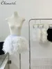 Rokken 2023 Lente Zomer Mode Veer Korte Een Lijn Vrouwen Elastische Taille Wit AllMatch Tutu Vrouwelijke Student Mini 230308