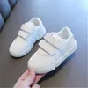 Athletic Shoes Kids Flat Sneakers Boys Girls Trainers Children Leather Solid White School Student Children's