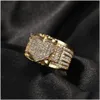 С боковыми камнями хип -хоп Новые мужские мужчины Big Love Men Cring Snawing Brand Micro Out Micro Pave Cz Ring