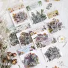 Geschenkwikkeling 40 stcs/pack schattige briefpapier bloemen en bladeren papieren stickers diy plakboeking dagboek handgemaakte decoratie ambacht huishoudelijke benodigdheden