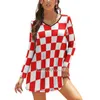 Casual Dresses Croatia Checkerboard Sling Dress Women Summer Printing Condole Belt Hrvatska Hrvati Soccer Hrvatski Nogomet