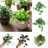 Dekorativa blommor Simulering Flower Fake Ivy Leaves Artificial Copper Coin Mynt Grass Green Plant Desktop Bonsai Plants Home Shop Office Decor