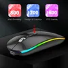 Dual Mode Bluetooth 2.4G Wireless Mouse One-Click Desktop Function Type-C Rechargeable Silent Backlight Mice for Laptop PC